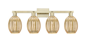 Arcadia Four Light Bath Vanity in Antique Brass (405|7164WABG4596ME)