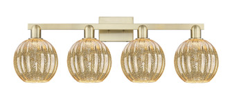 Arcadia Four Light Bath Vanity in Antique Brass (405|7164WABG4587ME)