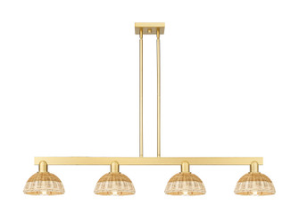 Arcadia Four Light Island Pendant in Satin Gold (405|7164ISGNBD275NAT)