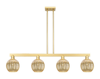 Arcadia Four Light Island Pendant in Satin Gold (405|7164ISGG4587ME)