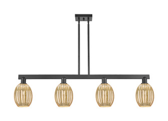 Arcadia Four Light Island Pendant in Matte Black (405|7164IBKG4596ME)