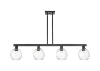 Arcadia Four Light Island Pendant in Matte Black (405|7164IBKG4587CL)