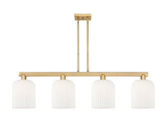 Arcadia Four Light Island Pendant in Brushed Brass (405|7164IBBG5598GWH)