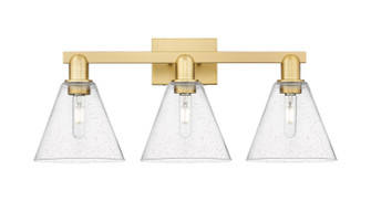 Arcadia Three Light Bath Vanity in Satin Gold (405|7163WSGGBC84)