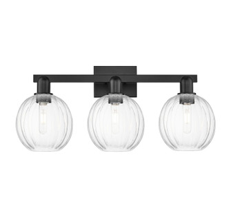 Arcadia Three Light Bath Vanity in Matte Black (405|7163WBKG4587CL)
