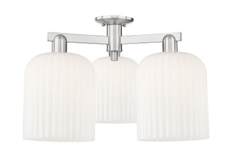 Arcadia Three Light Semi-Flush Mount in Brushed Satin Nickel (405|7163FSNG5598GWH)