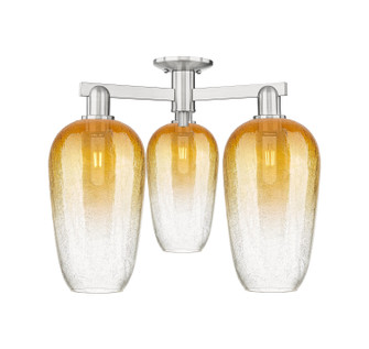 Arcadia Three Light Semi-Flush Mount in Brushed Satin Nickel (405|7163FSNG4847AM) Arcadia Three Light Semi-Flush Mount in Brushed Satin Nickel (405|7163FSNG4847AM)