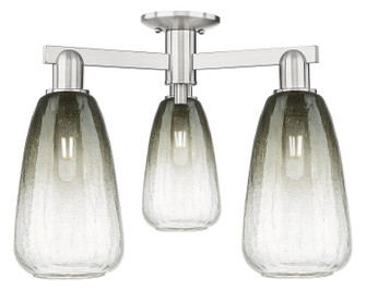 Arcadia Three Light Semi-Flush Mount in Brushed Satin Nickel (405|7163FSNG4806SL)