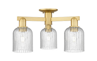 Arcadia Three Light Semi-Flush Mount in Satin Gold (405|7163FSGG5595SDY)