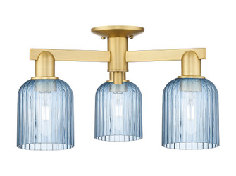 Arcadia Three Light Semi-Flush Mount in Satin Gold (405|7163FSGG5595BL)