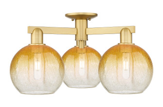 Arcadia Three Light Semi-Flush Mount in Satin Gold (405|7163FSGG4838AM)