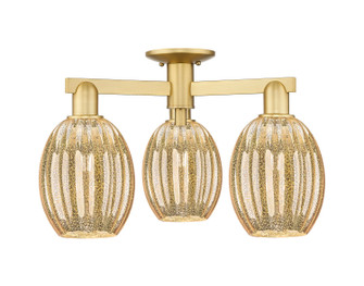 Arcadia Three Light Semi-Flush Mount in Satin Gold (405|7163FSGG4596ME)