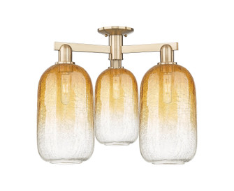 Arcadia Three Light Semi-Flush Mount in Champagne Bronze (405|7163FCBG4827AM)