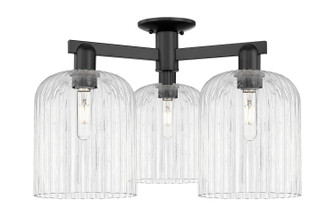 Arcadia Three Light Semi-Flush Mount in Matte Black (405|7163FBKG5598CL)