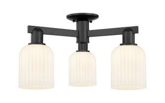 Arcadia Three Light Semi-Flush Mount in Matte Black (405|7163FBKG5595GWH)