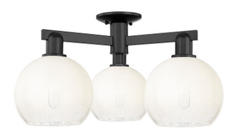 Arcadia Three Light Semi-Flush Mount in Matte Black (405|7163FBKG4838OP)