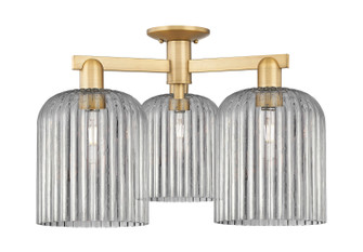 Arcadia Three Light Semi-Flush Mount in Brushed Brass (405|7163FBBG5598SM)