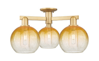 Arcadia Three Light Semi-Flush Mount in Brushed Brass (405|7163FBBG4838AM)