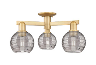 Arcadia Three Light Semi-Flush Mount in Brushed Brass (405|7163FBBG12136SM)