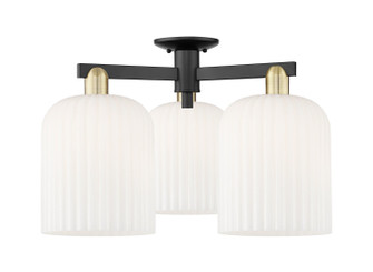 Arcadia Three Light Semi-Flush Mount in Black Antique Brass (405|7163FBABG5598GWH)