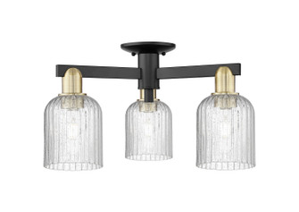 Arcadia Three Light Semi-Flush Mount in Black Antique Brass (405|7163FBABG5595SDY)