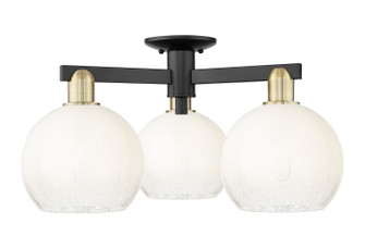 Arcadia Three Light Semi-Flush Mount in Black Antique Brass (405|7163FBABG4838OP)