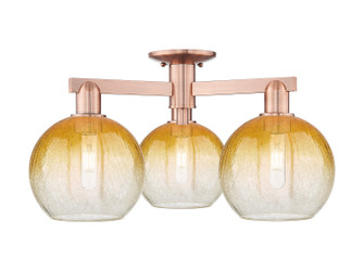 Arcadia Three Light Semi-Flush Mount in Antique Copper (405|7163FACG4838AM)