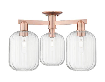 Arcadia Three Light Semi-Flush Mount in Antique Copper (405|7163FACG4607CL)
