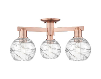 Arcadia Three Light Semi-Flush Mount in Antique Copper (405|7163FACG12136CL)