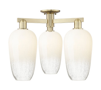 Arcadia Three Light Semi-Flush Mount in Antique Brass (405|7163FABG4847OP)