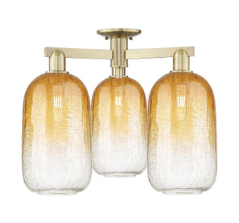 Arcadia Three Light Semi-Flush Mount in Antique Brass (405|7163FABG4827AM)