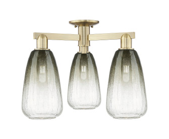 Arcadia Three Light Semi-Flush Mount in Antique Brass (405|7163FABG4806SL)