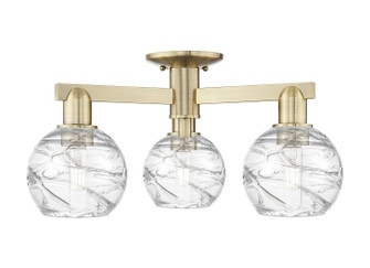 Arcadia Three Light Semi-Flush Mount in Antique Brass (405|7163FABG12136CL)