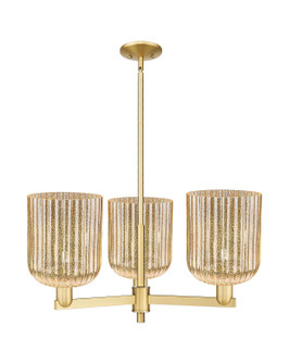 Arcadia Three Light Pendant in Satin Gold (405|7163CRSGG5598ME)