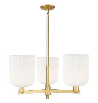 Arcadia Three Light Pendant in Satin Gold (405|7163CRSGG5598GWH)