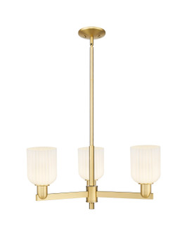 Arcadia Three Light Pendant in Satin Gold (405|7163CRSGG5595GWH)