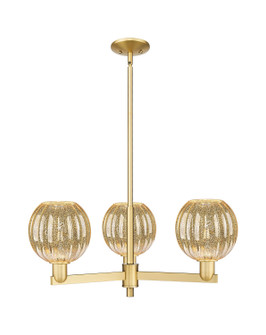 Arcadia Three Light Pendant in Satin Gold (405|7163CRSGG4587ME)