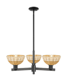 Arcadia Three Light Pendant in Matte Black (405|7163CRBKNBD275NAT)