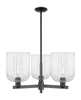 Arcadia Three Light Pendant in Matte Black (405|7163CRBKG5598CL)
