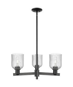 Arcadia Three Light Flush Mount in Matte Black (405|7163CRBKG5595SDY)