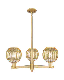 Arcadia Three Light Flush Mount in Brushed Brass (405|7163CRBBG4587ME)
