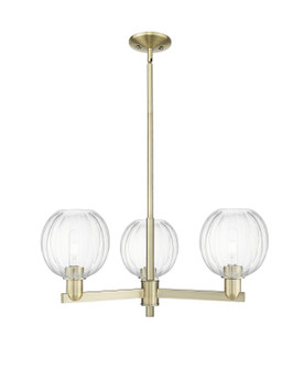 Arcadia Three Light Pendant in Antique Brass (405|7163CRABG4587CL)
