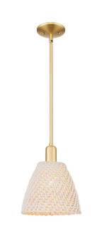 Arcadia One Light Mini Pendant in Satin Gold (405|7161SSGNBD9NAT)