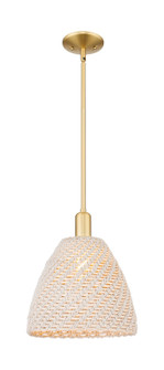 Arcadia One Light Pendant in Satin Gold (405|7161SSGNBD12NAT)
