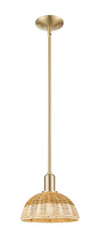 Arcadia One Light Mini Pendant in Champagne Bronze (405|7161SCBNBD29NAT)