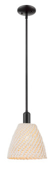 Arcadia One Light Mini Pendant in Matte Black (405|7161SBKNBD9NAT)
