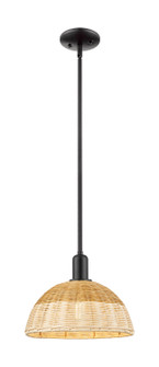 Arcadia One Light Mini Pendant in Matte Black (405|7161SBKNBD212NAT)