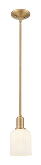Arcadia One Light Mini Pendant in Brushed Brass (405|7161SBBG5595GWH)