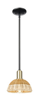 Arcadia One Light Mini Pendant in Black Antique Brass (405|7161SBABNBD275NAT)
