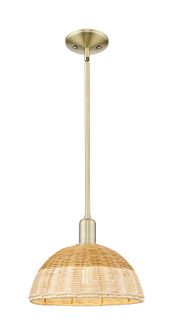 Arcadia One Light Mini Pendant in Antique Brass (405|7161SABNBD212NAT)